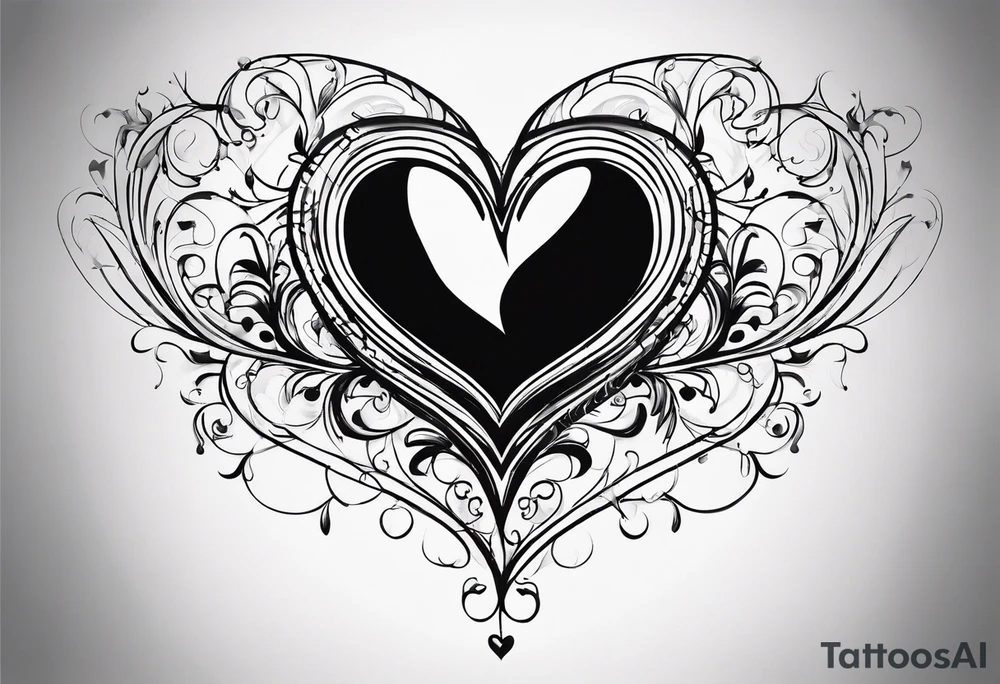 2 small hearts going down by one line with the names Tony and Isabella on the inner sides ot the hearts tattoo idea