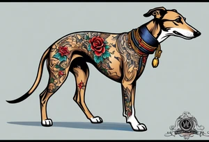 Punk greyhound tattoo idea
