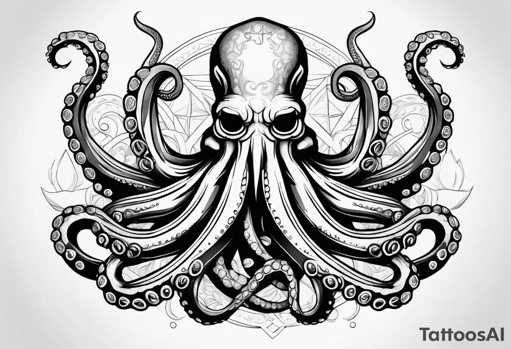 Octopus with anchor tattoo idea