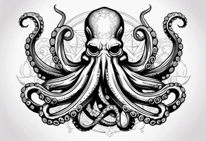 Octopus with anchor tattoo idea