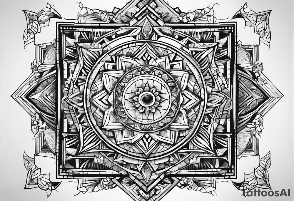 geometric square tattoo idea
