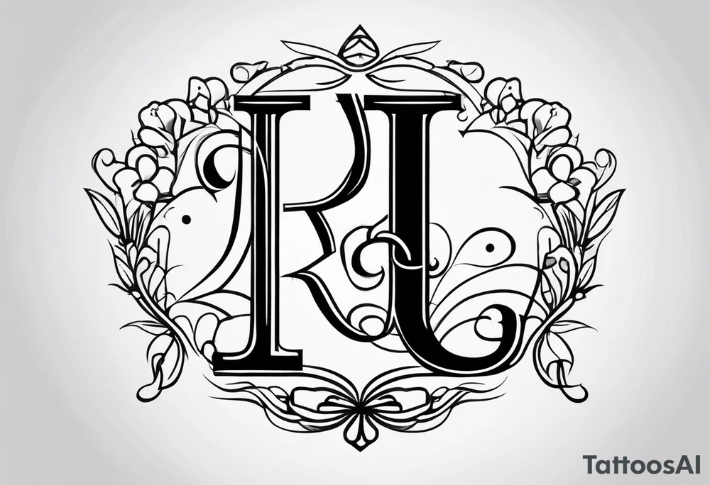 J and R simple initial tattoo of kids initials tattoo idea