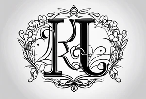 J and R simple initial tattoo of kids initials tattoo idea
