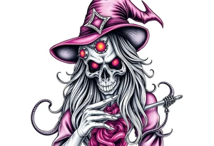 Dangerous witch tattoo idea