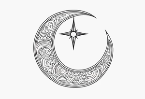explore symbole 
sacred crescent moon 
glyph 
fire 
celestial tattoo idea