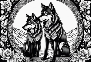 Two wolves. One bad wolf and one Good wolf tattoo idea