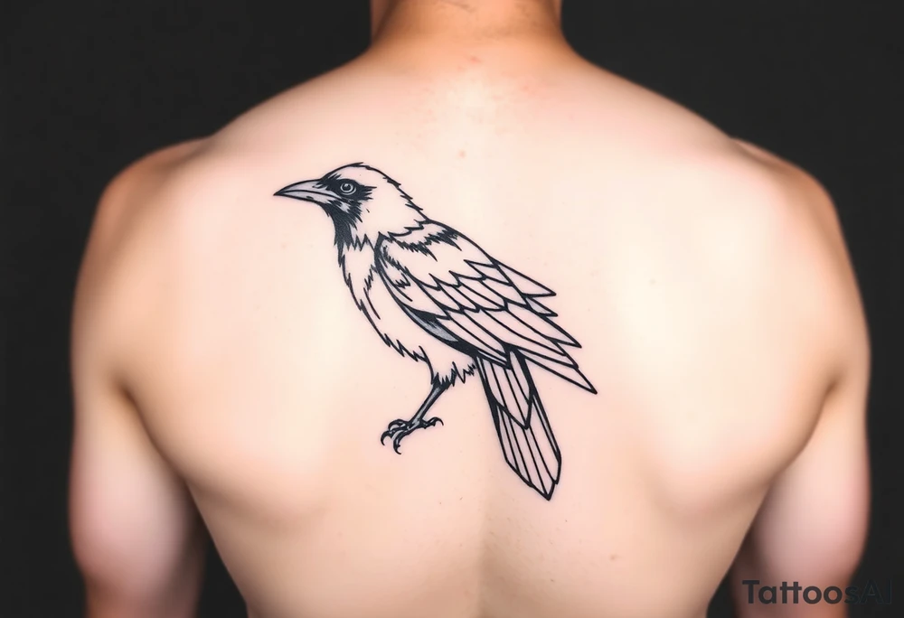 Geometric crow tattoo idea