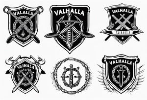 Valhalla sword shield barb wire tattoo idea