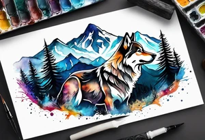 Mountains
Wolf tattoo idea