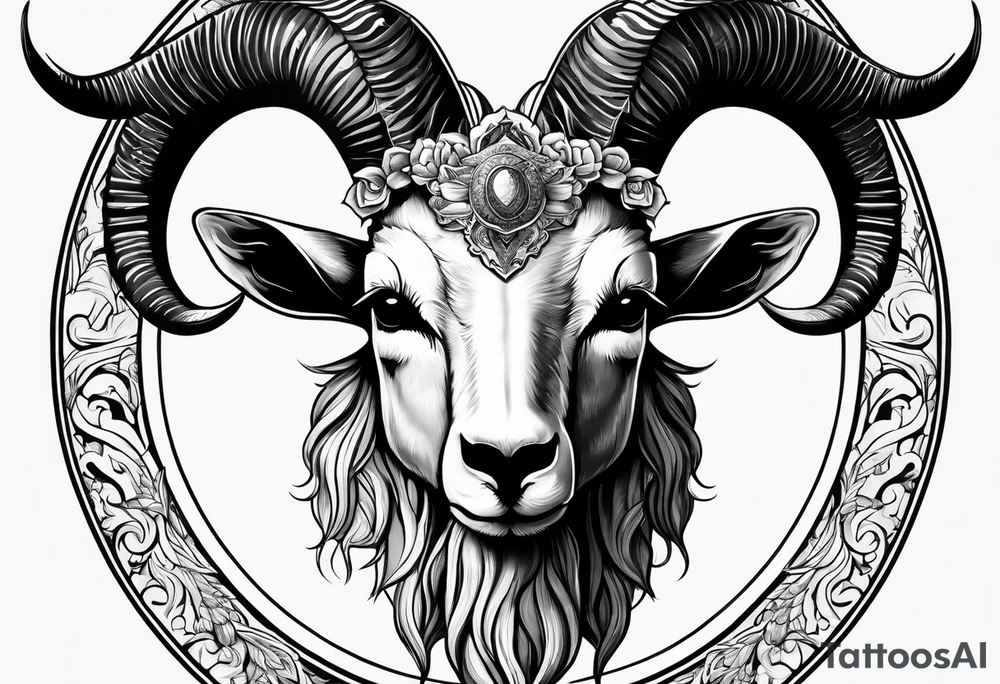 Skull of a goat. tattoo idea