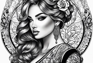 Big boob women tattoo idea
