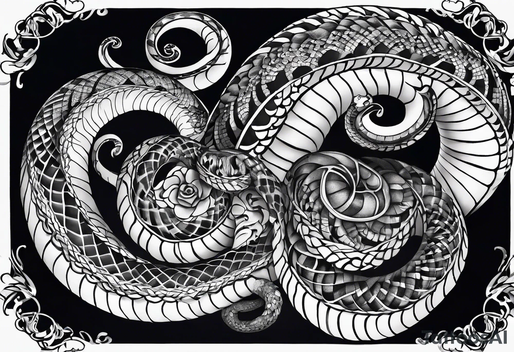 Schlange schlängelt sich das Bein hoch tattoo idea