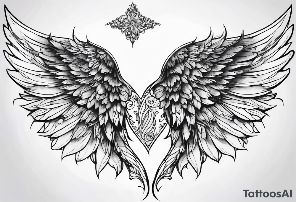 Small angel wings tattoo idea