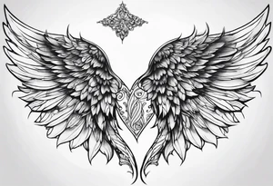 Small angel wings tattoo idea