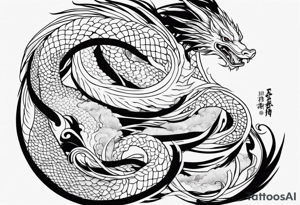 Haku from Spirited Away in dragon form tattoo idea