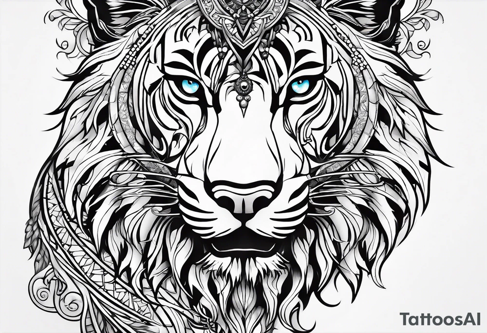 Злой лев tattoo idea
