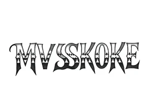 The word “MVSKOKE” shaded with Native American print tattoo idea