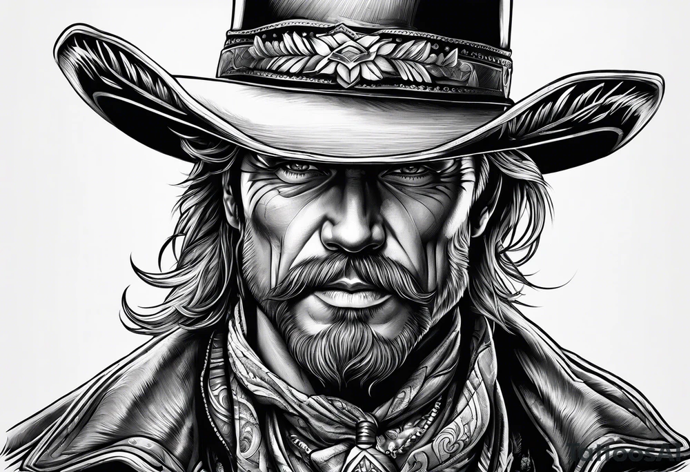Old cowboy tattoo idea
