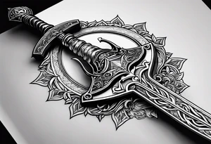 Valhalla sword ship tattoo idea