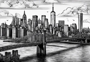 Brooklyn skyline outline tattoo idea