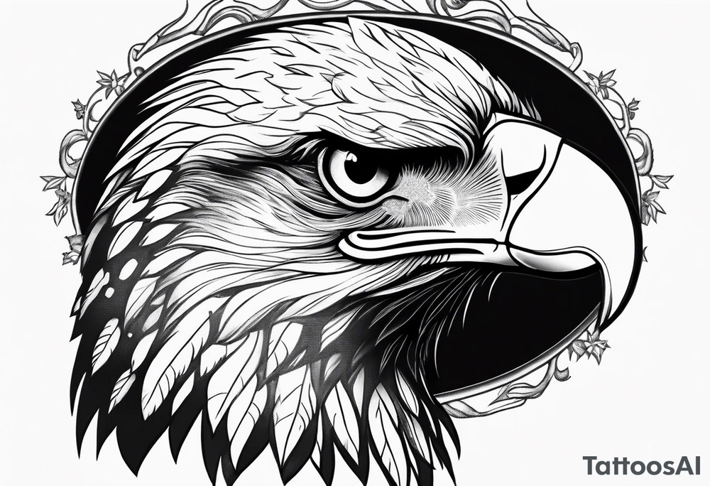 eagle head and American flag tattoo idea