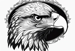 eagle head and American flag tattoo idea