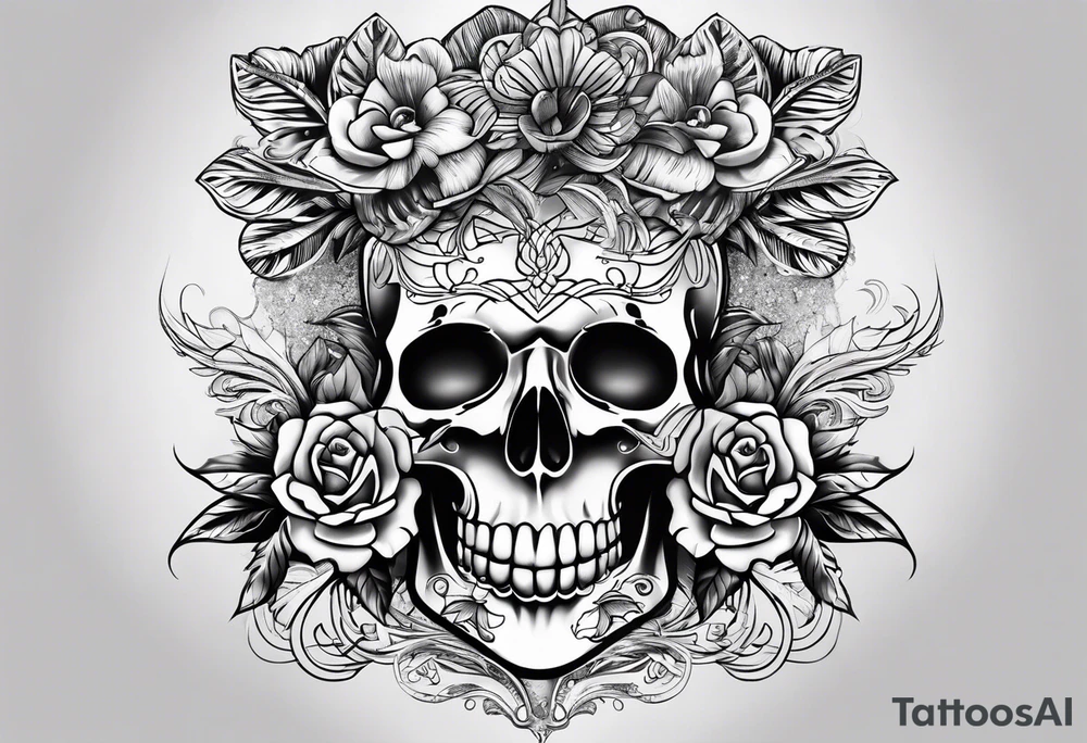 The words No vanity tattoo idea