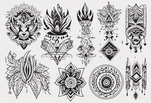 Minimalist Ornemental traditional henne indian tattoo idea