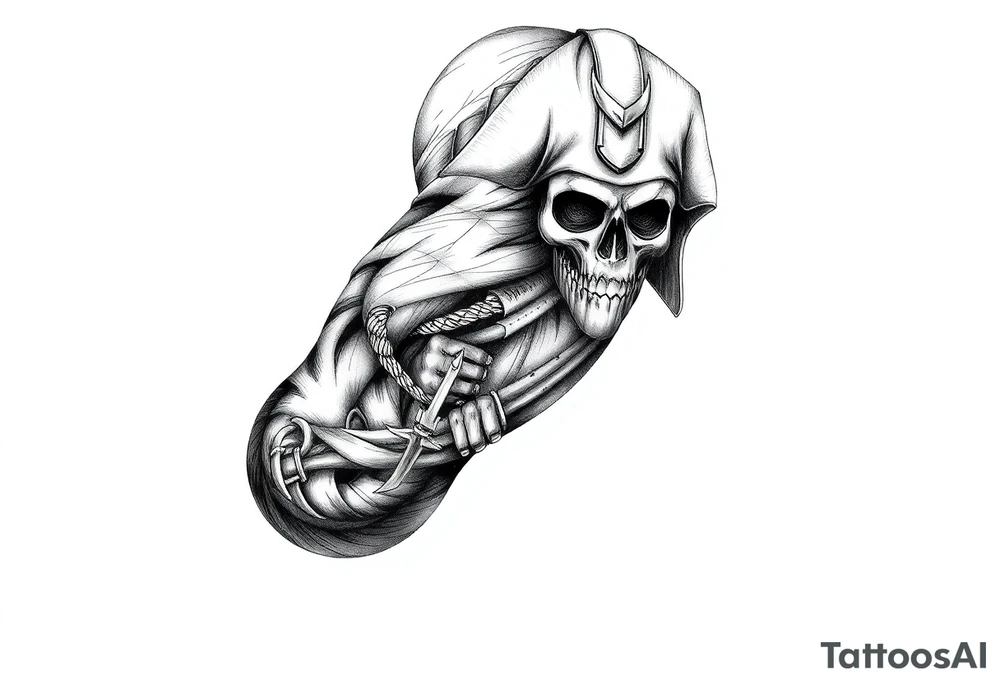 pirate theme sleeve tattoo idea