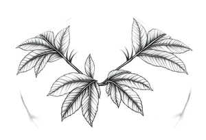 Hawaiian breadfruit tree leaves tattoo idea