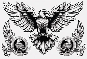 One sketch of an eagle in a traditional tattoo style tattoo idea