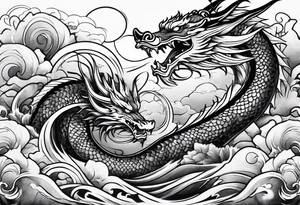 dragon and koi fish tattoo idea