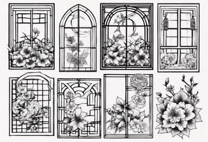flower in a window tattoo idea