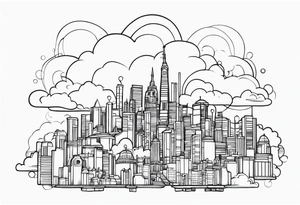 cloud town tattoo idea