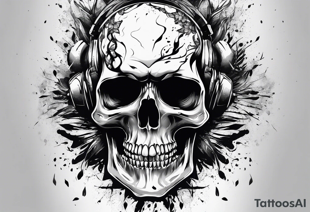 Skull explosion tattoo idea