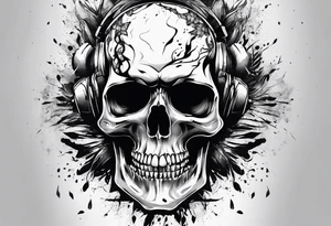 Skull explosion tattoo idea