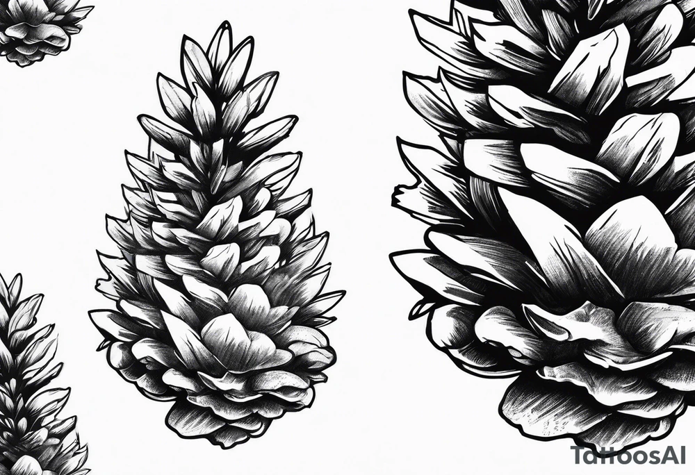Pine trees on a pine cone tattoo idea