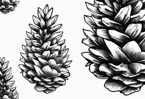 Pine trees on a pine cone tattoo idea