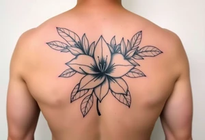 Beautiful cohesive mixture of the following: sampugita flower, anahaw (Livistona rotundifolia), ylang ylang tattoo idea