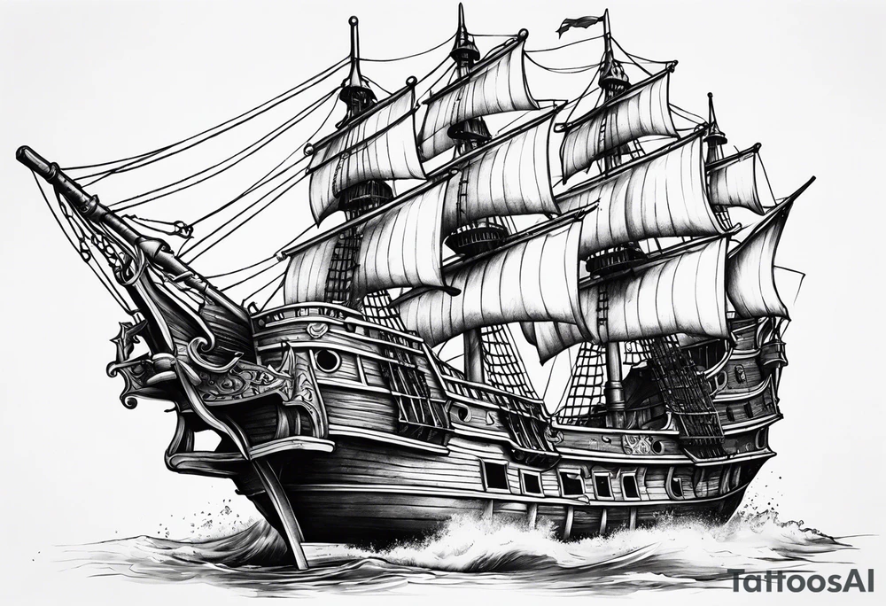 A pirate ship tattoo idea