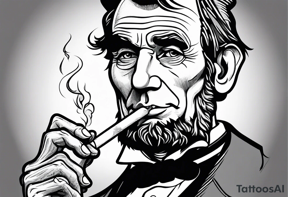 abraham lincoln smoking cigarette tattoo idea