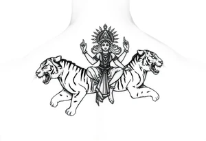 Durga on tigers tattoo idea