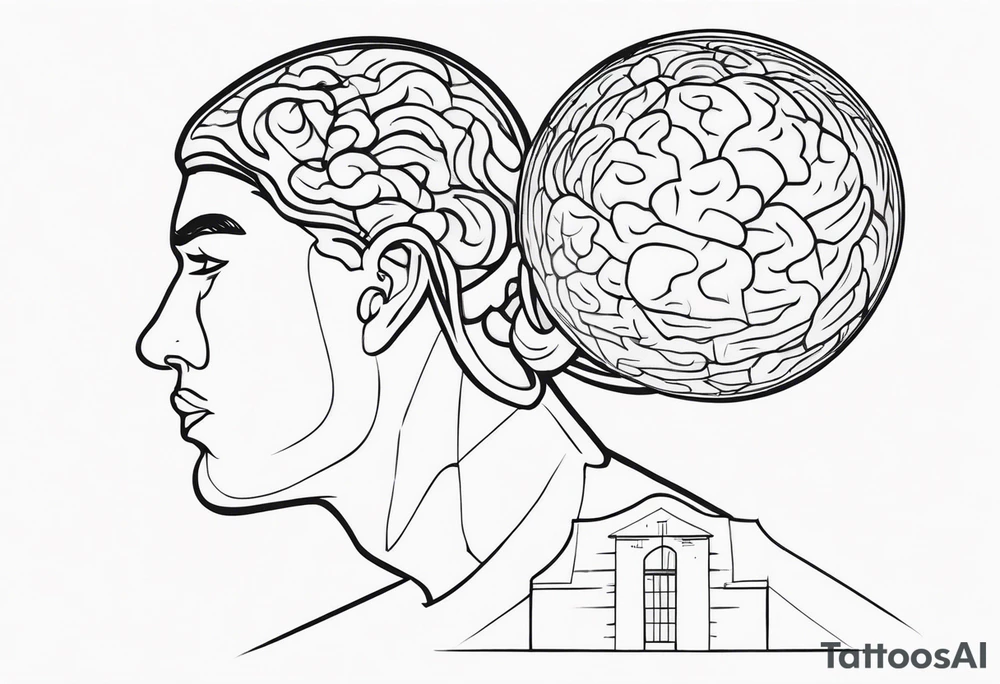 Atlas carrying a brain tattoo idea