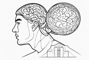 Atlas carrying a brain tattoo idea
