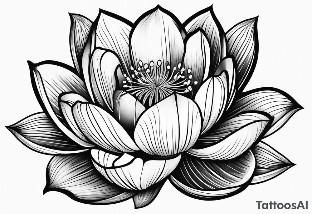Flower that looks like lotus and tulip combined tattoo idea