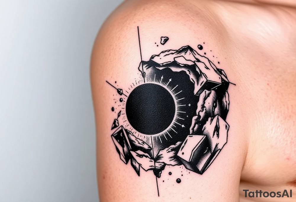 2 different worlds on both sides of a black hole tattoo idea