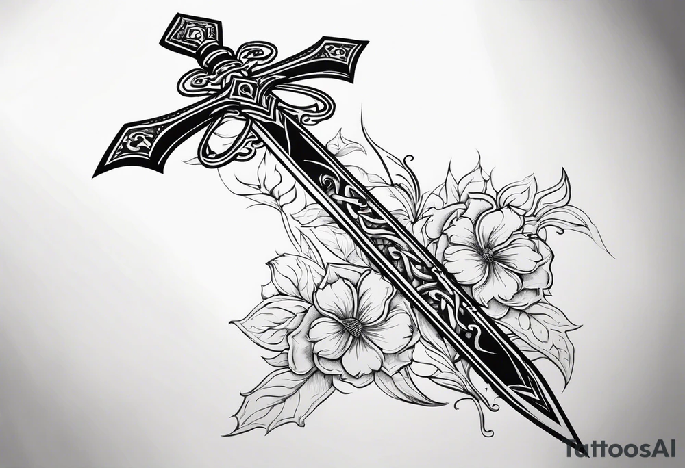 Sword and cross tattoo idea