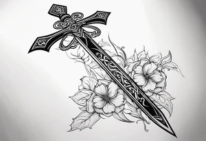 Sword and cross tattoo idea