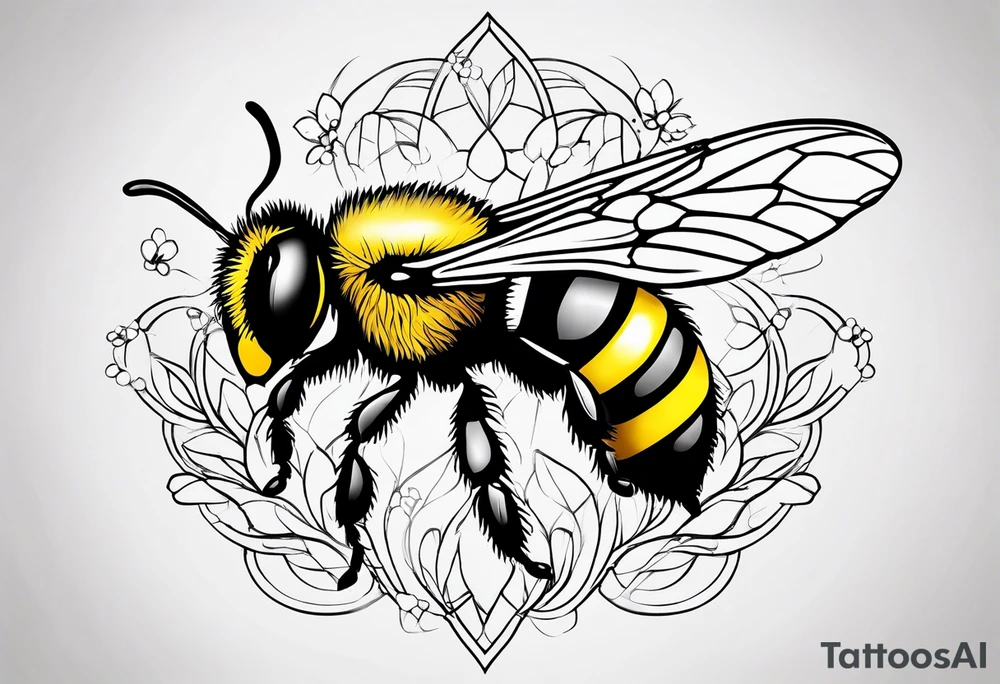 sketch of simple bee tattoo idea
