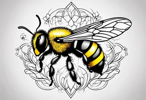 sketch of simple bee tattoo idea